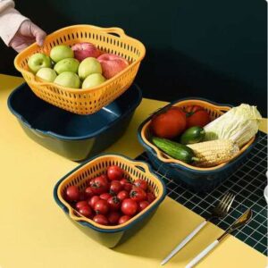 Double layer kitchen basket set